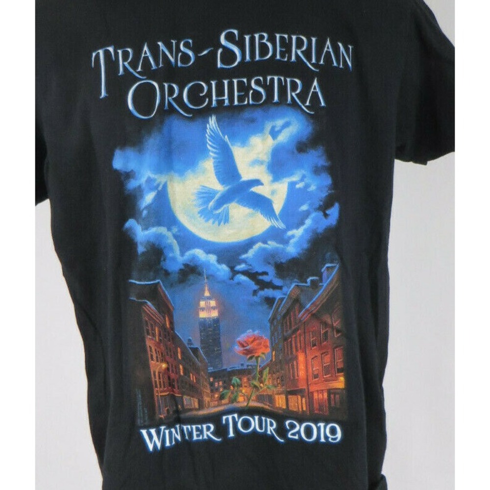 Mens Trans-Siberian Orchestra 2019 Winter Tour Black Gildan Softstyle Size Large